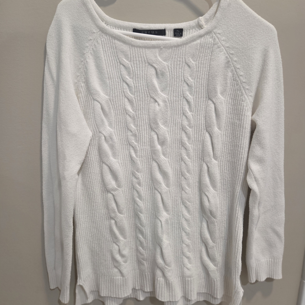 Cyrus Ivory Cable Knit Sweater